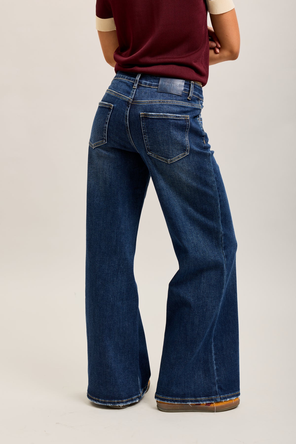 Toxik3 extra-wide frayed stretch denim jean pants