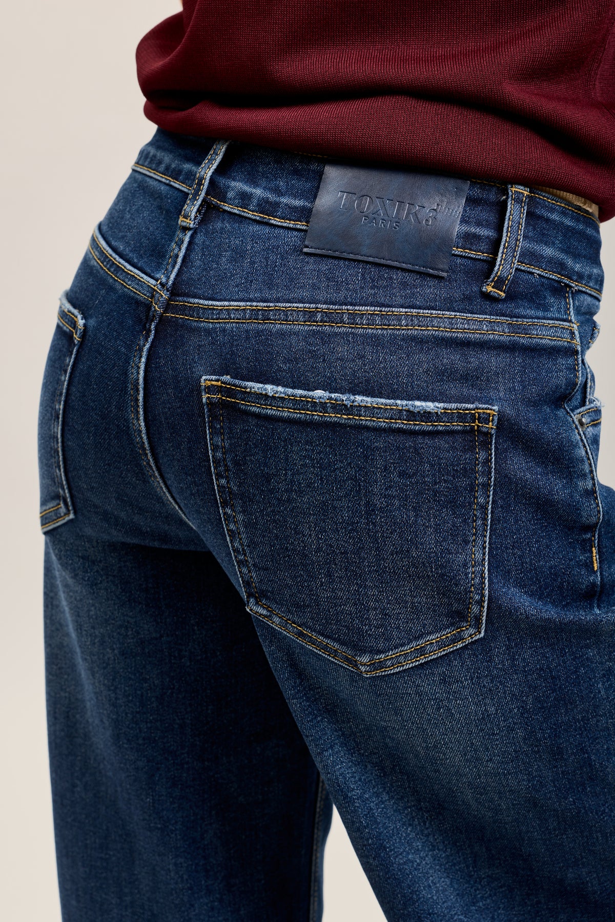Toxik3 extra-wide frayed stretch denim jean pants