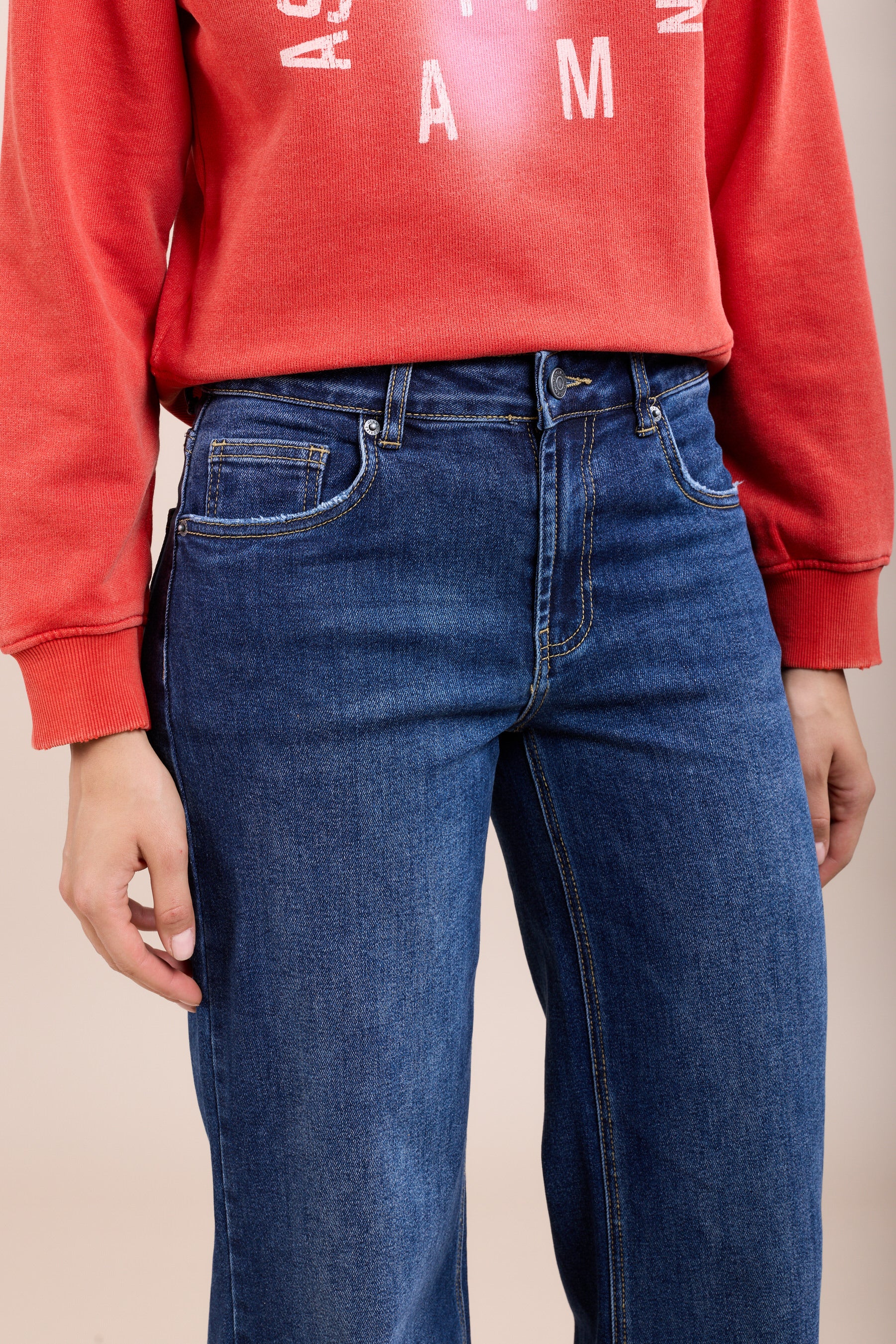 Toxik3 pantalon jean stretch wide poches effilochées