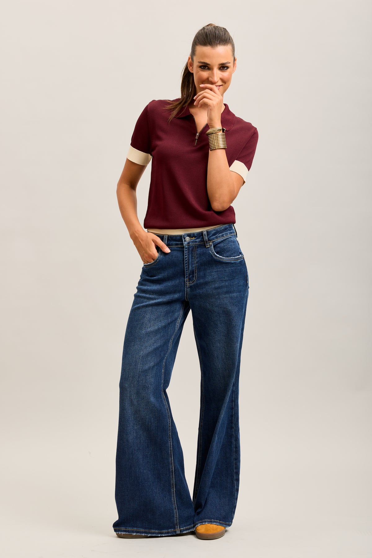 Toxik3 extra-wide frayed stretch denim jean pants