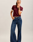 Toxik3 extra-wide frayed stretch denim jean pants
