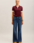 Toxik3 extra-wide frayed stretch denim jean pants