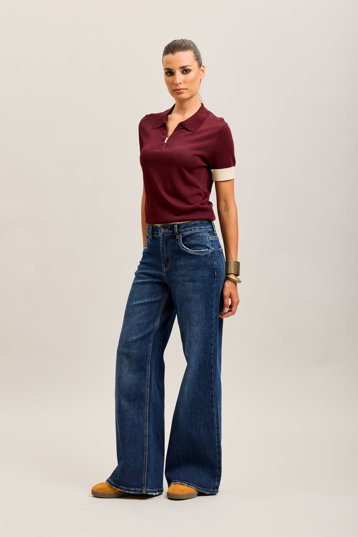 Toxik3 extra-wide frayed stretch denim jean pants