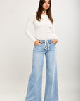 Toxik3 pantalon jean stretch wide lacet