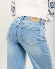 Toxik3 straight stretch denim pants with rhinestone stitching
