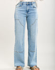 Toxik3 straight stretch denim pants with rhinestone stitching