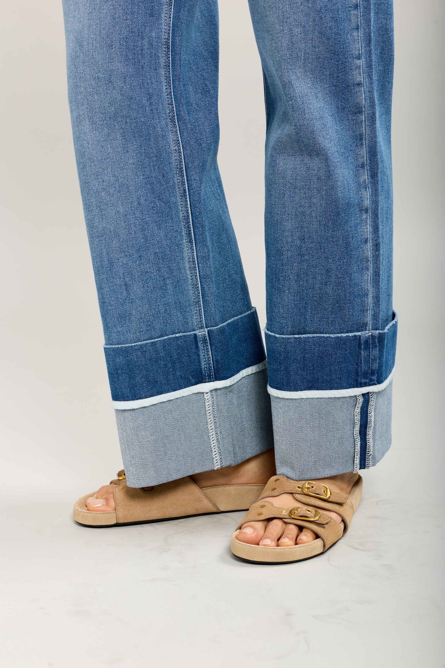 Toxik3 straight stretch denim pants with turn-up pockets