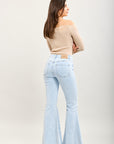 Toxik3 geribbelde flare-jeansbroek met stretch