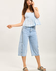 Toxik3 bermuda balloon denim stretch déco clous