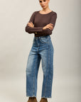 Kurz geschnittene Ballon-Jeanshose aus Stretch-Denim von Toxik3