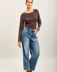 Kurz geschnittene Ballon-Jeanshose aus Stretch-Denim von Toxik3