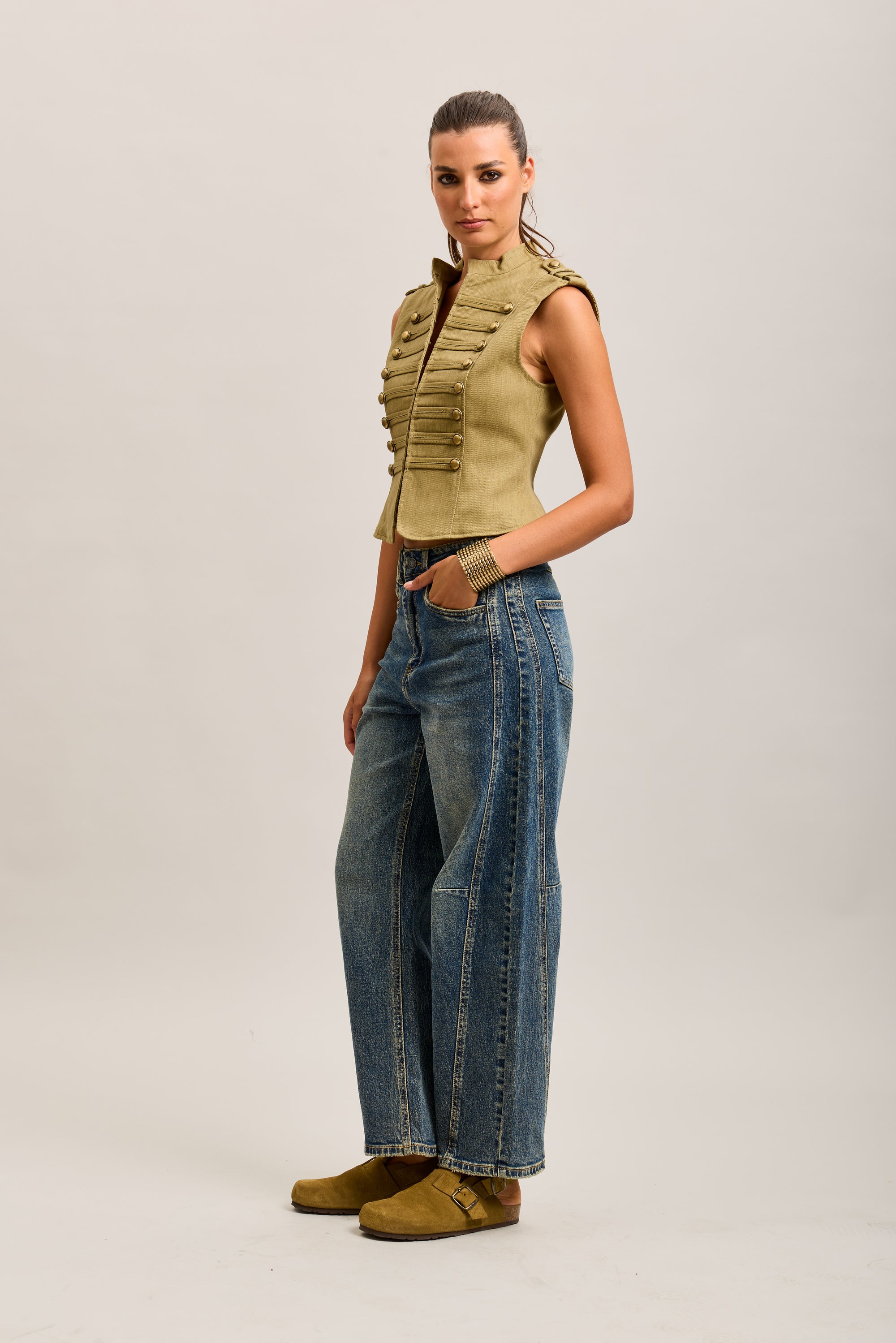 Toxik3 balloon cropped stretch denim jean pants