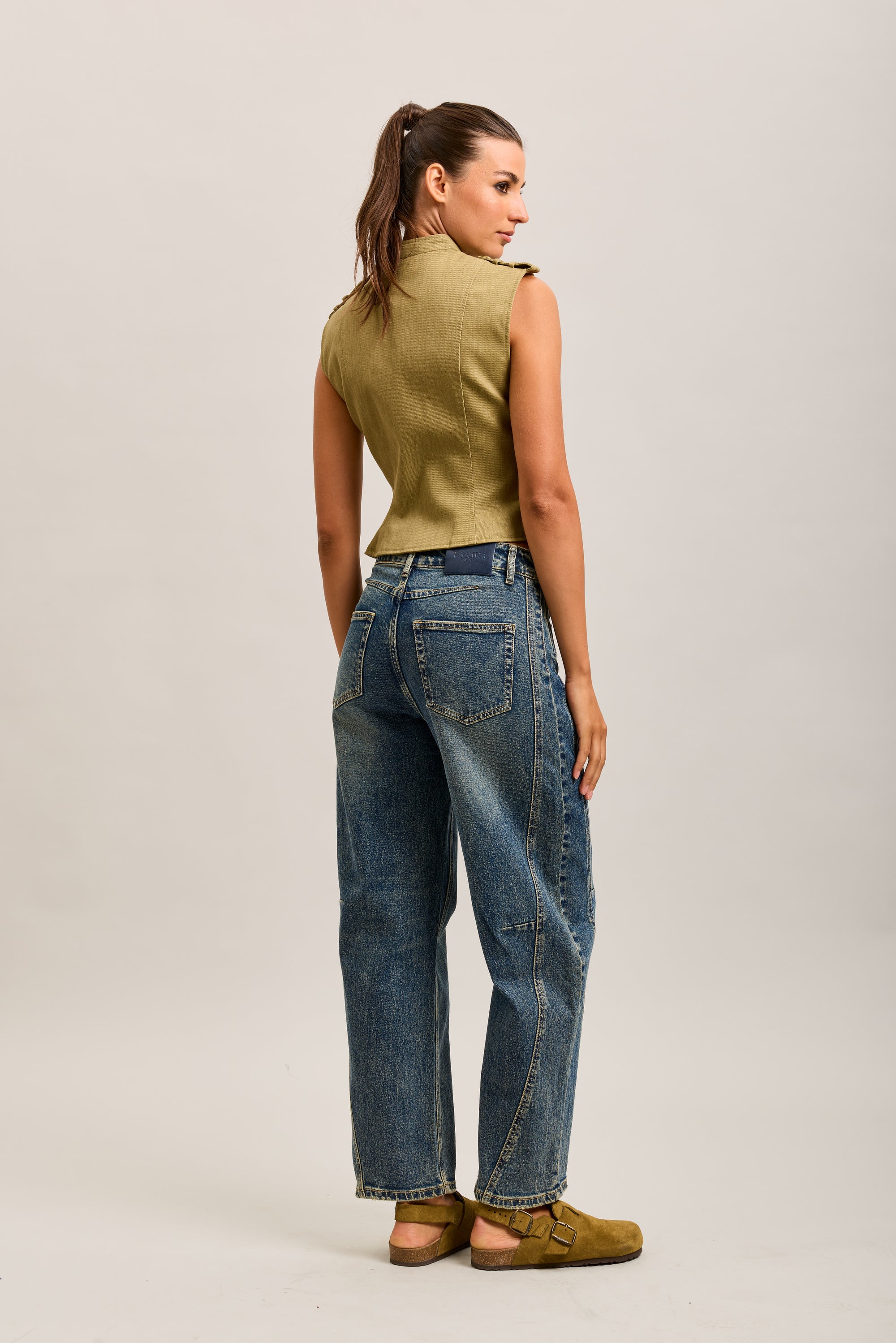 Toxik3 balloon cropped stretch denim jean pants