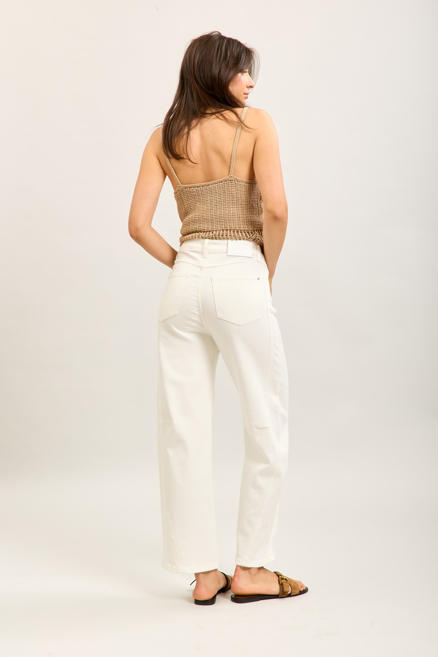 Toxik3 ballon cropped jeansbroek van stretchdenim