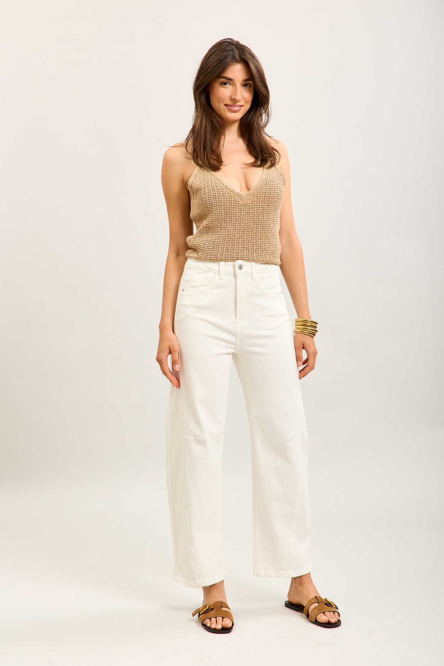 Toxik3 ballon cropped jeansbroek van stretchdenim