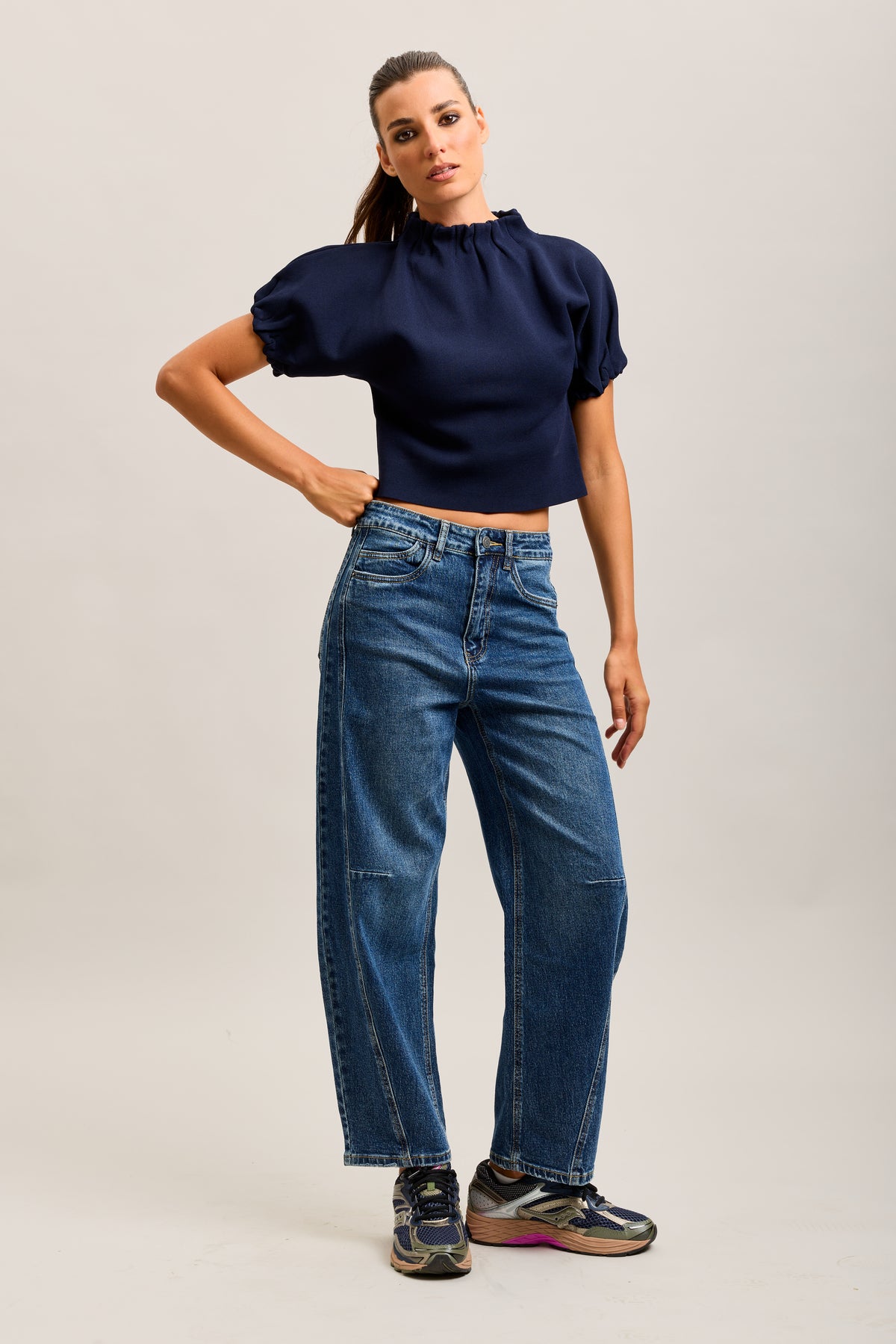 Toxik3 balloon cropped stretch denim jean pants