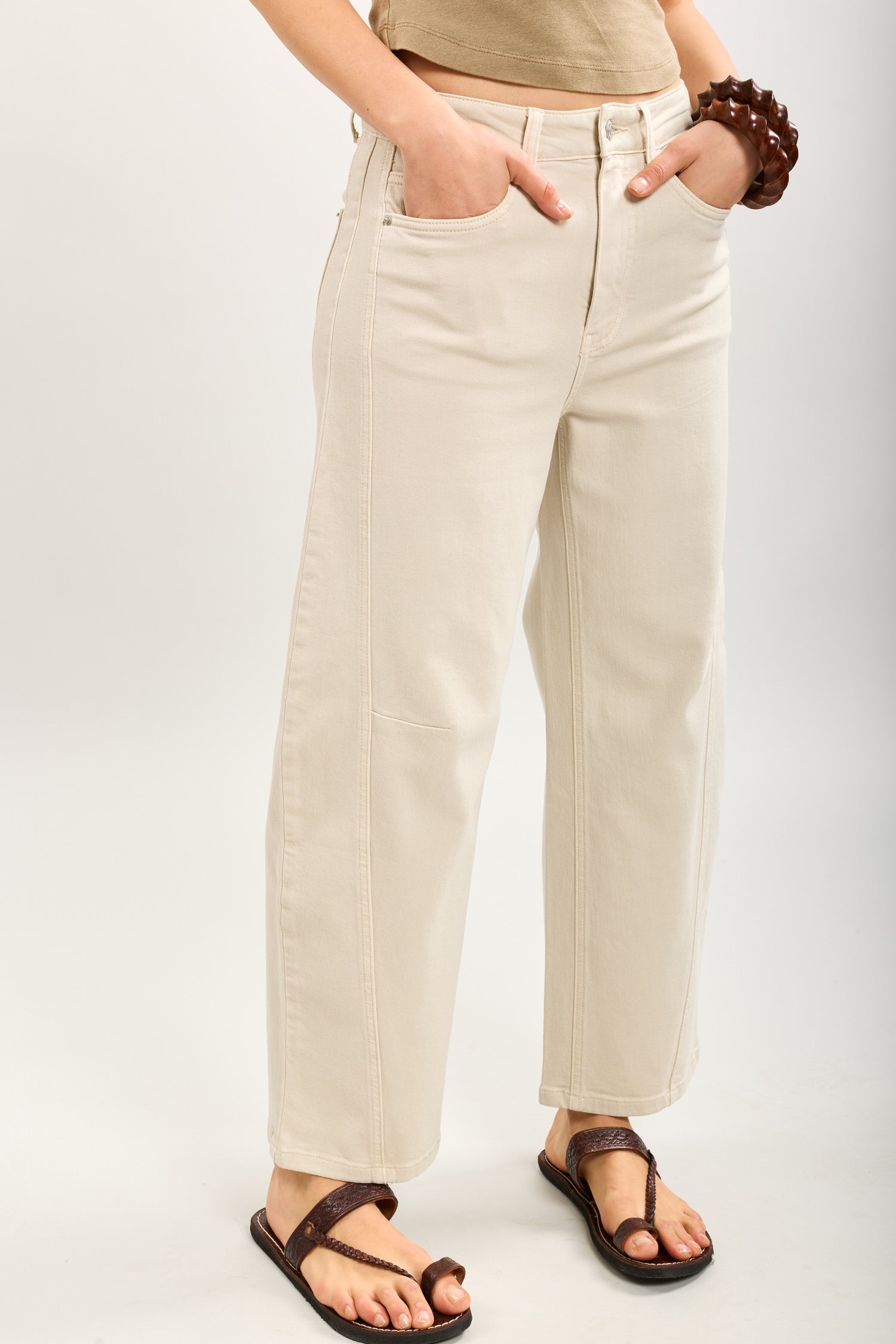 Toxik3 pantalon jean balloon cropped denim stretch