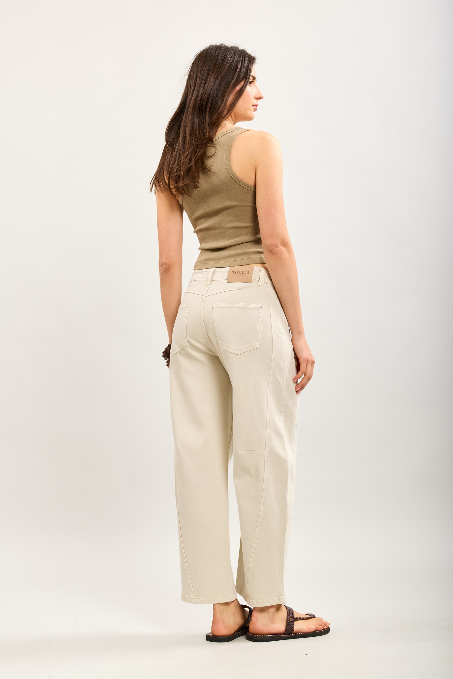 Toxik3 pantalon jean balloon cropped denim stretch