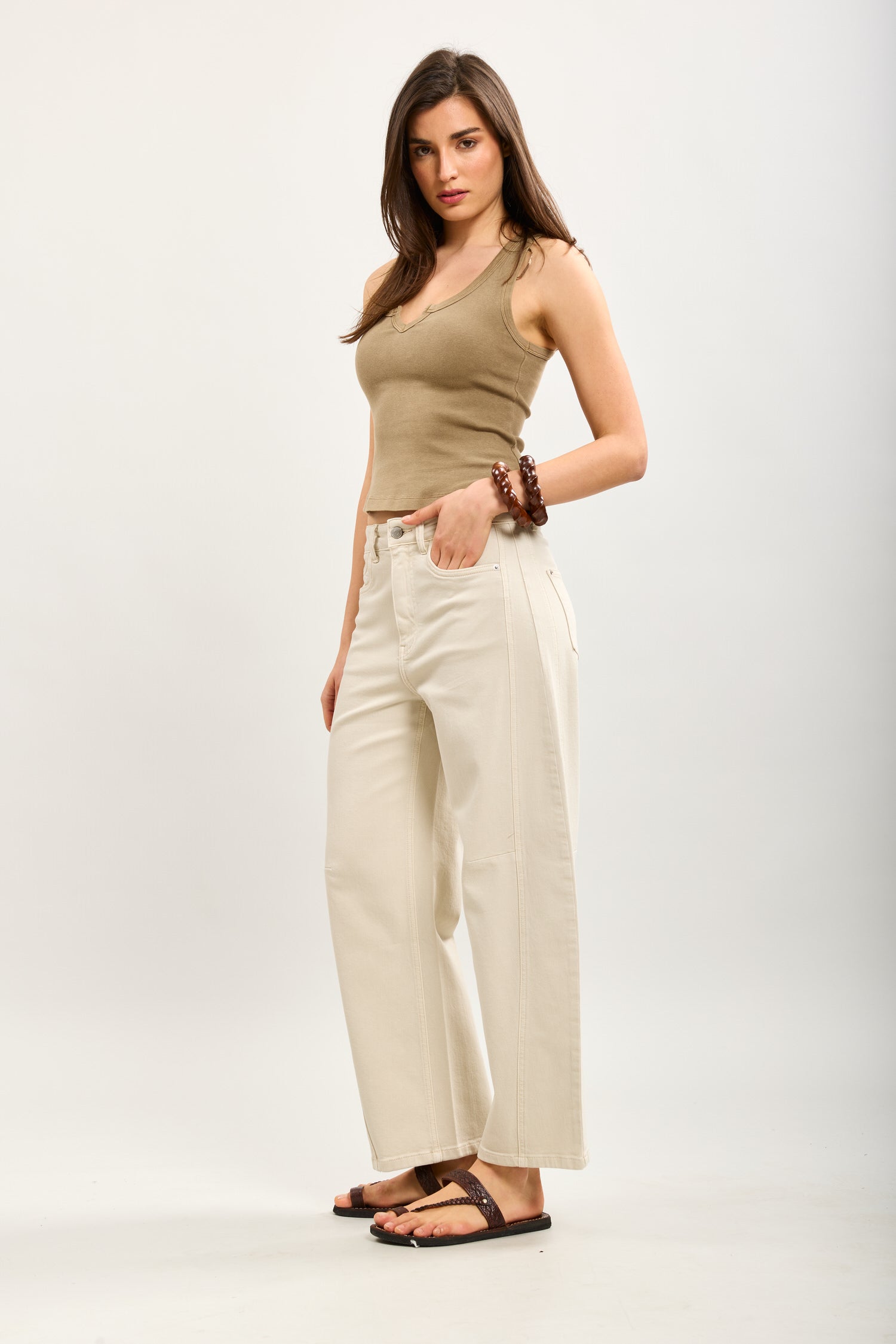 Toxik3 pantalon jean balloon cropped denim stretch