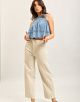Toxik3 ballon cropped jeansbroek van stretchdenim