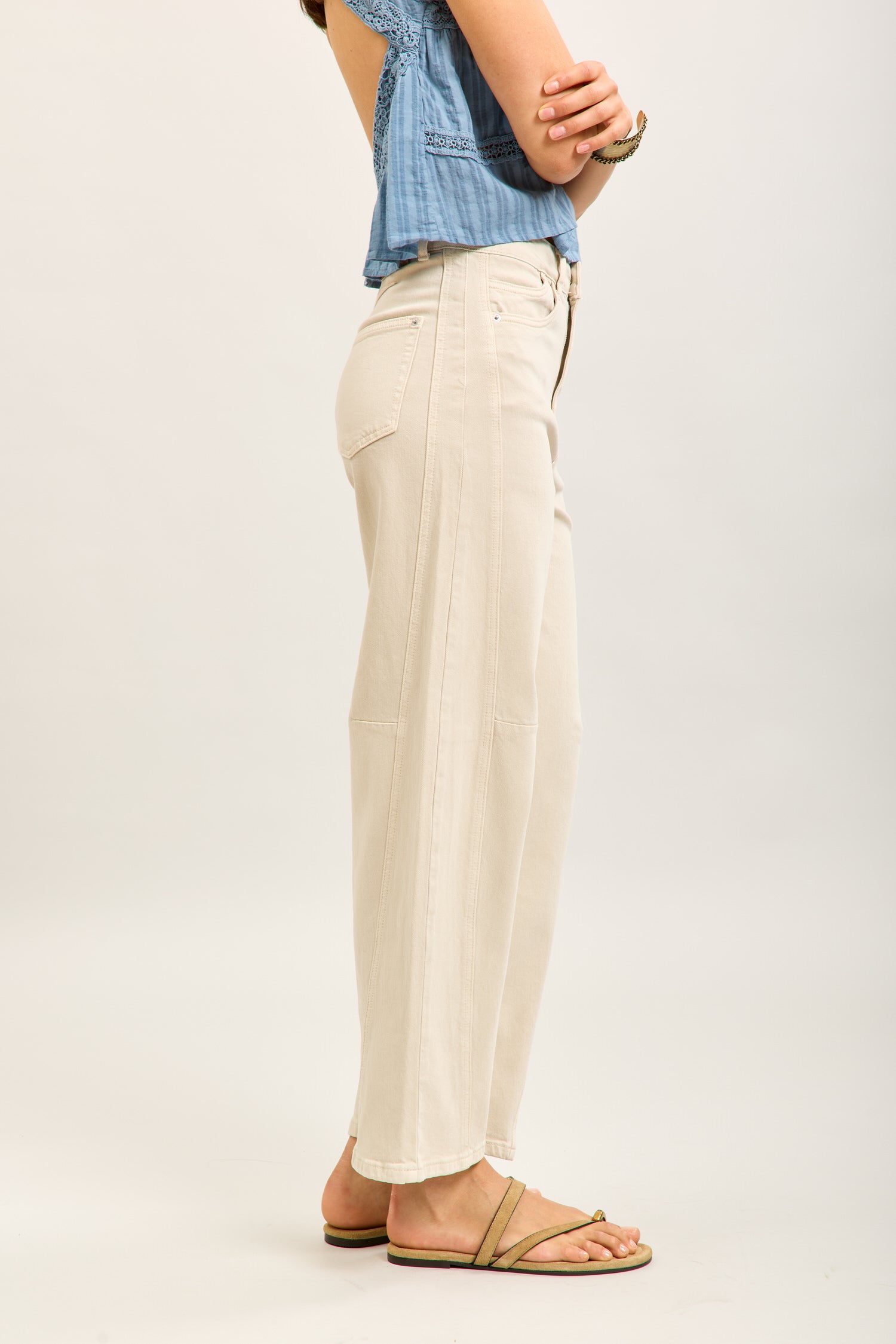 Toxik3 ballon cropped jeansbroek van stretchdenim