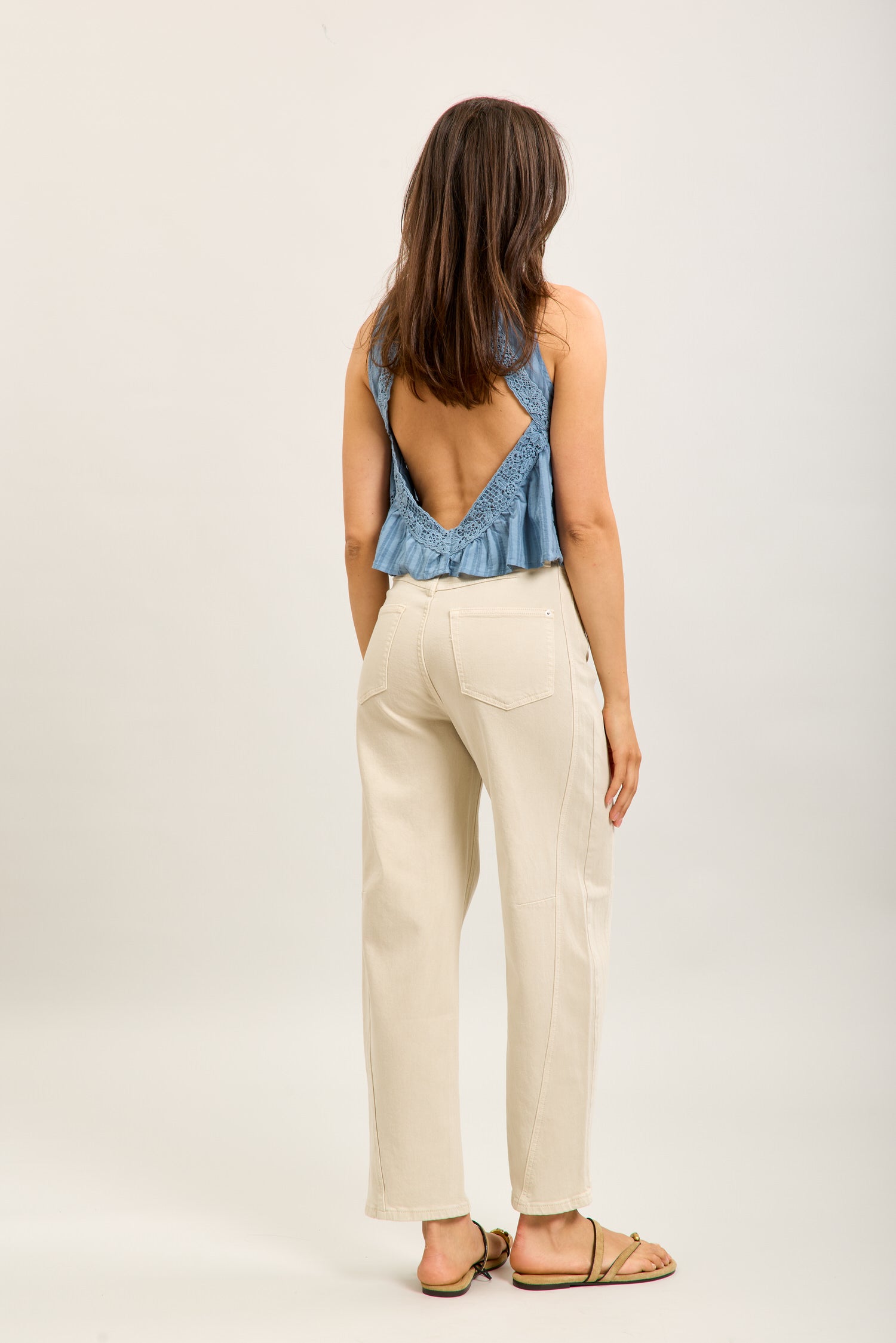 Toxik3 ballon cropped jeansbroek van stretchdenim