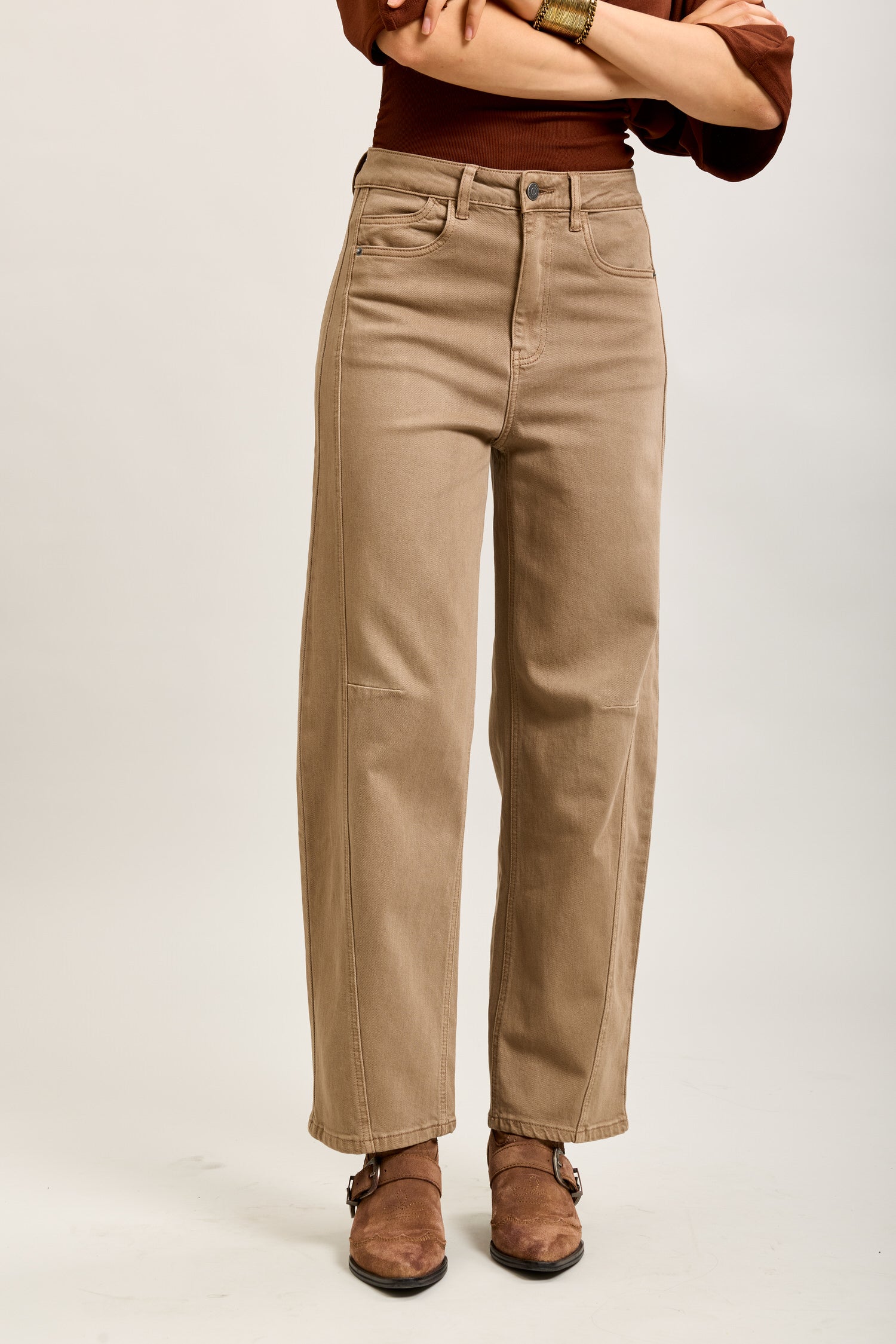 Toxik3 ballon cropped jeansbroek van stretchdenim