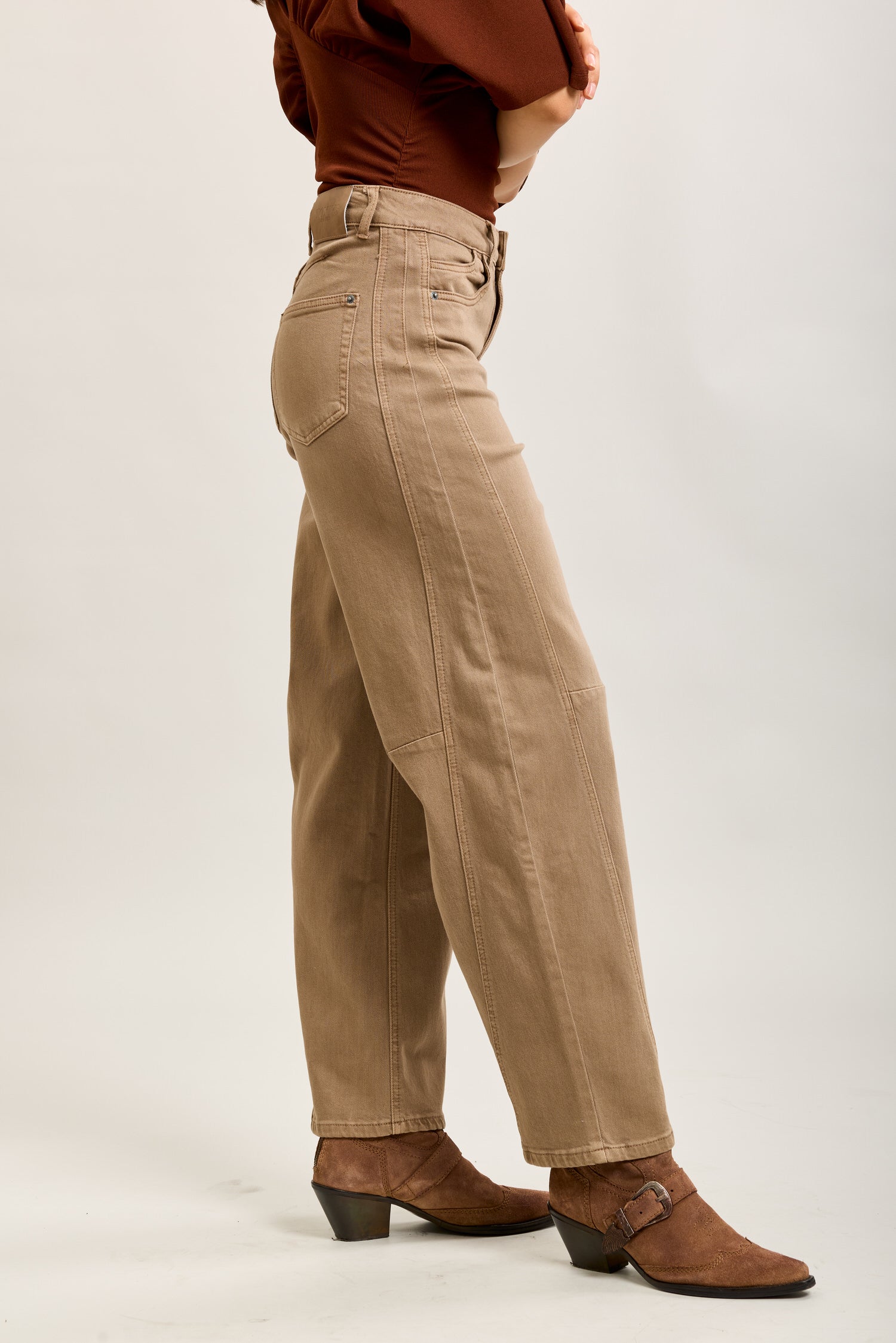 Toxik3 ballon cropped jeansbroek van stretchdenim