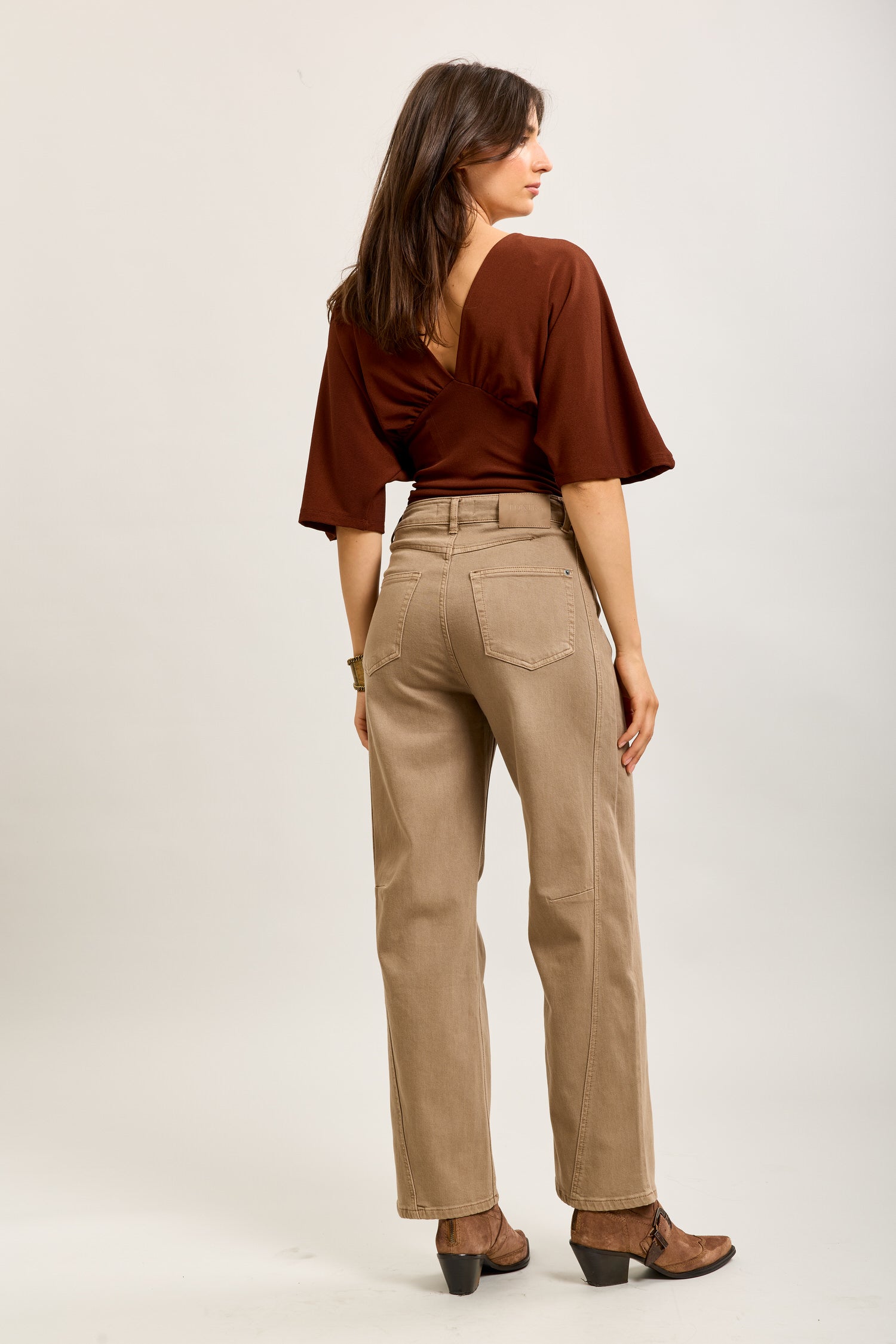 Toxik3 ballon cropped jeansbroek van stretchdenim