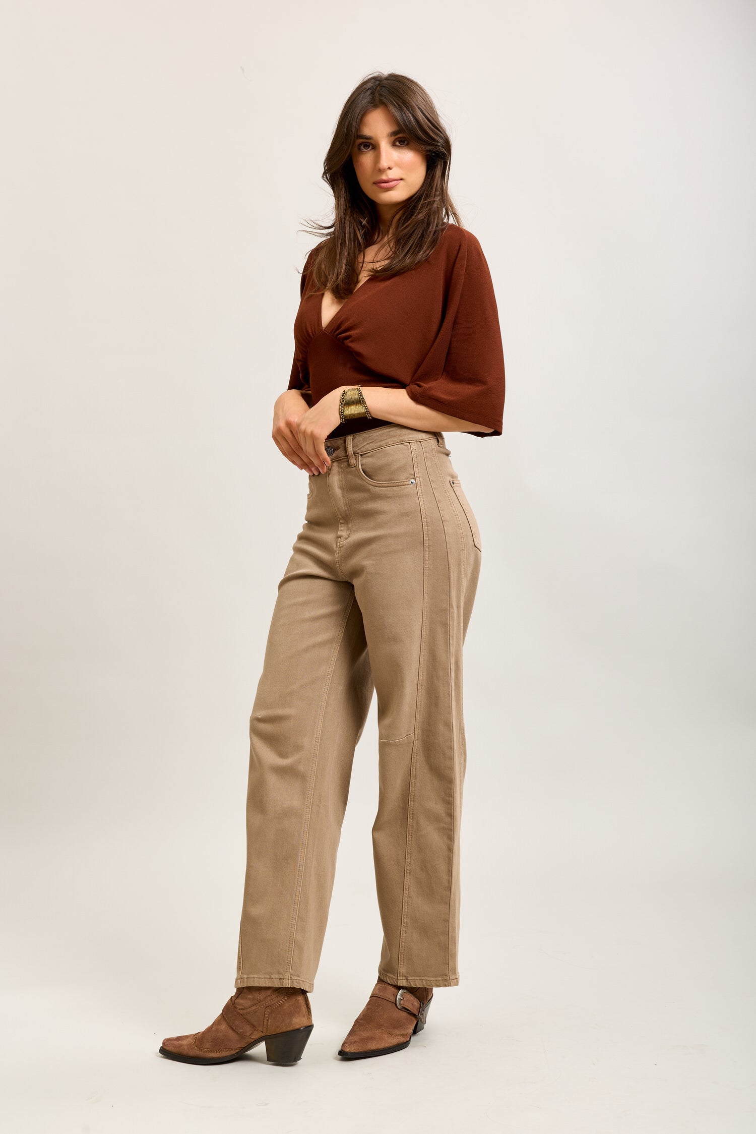 Toxik3 ballon cropped jeansbroek van stretchdenim