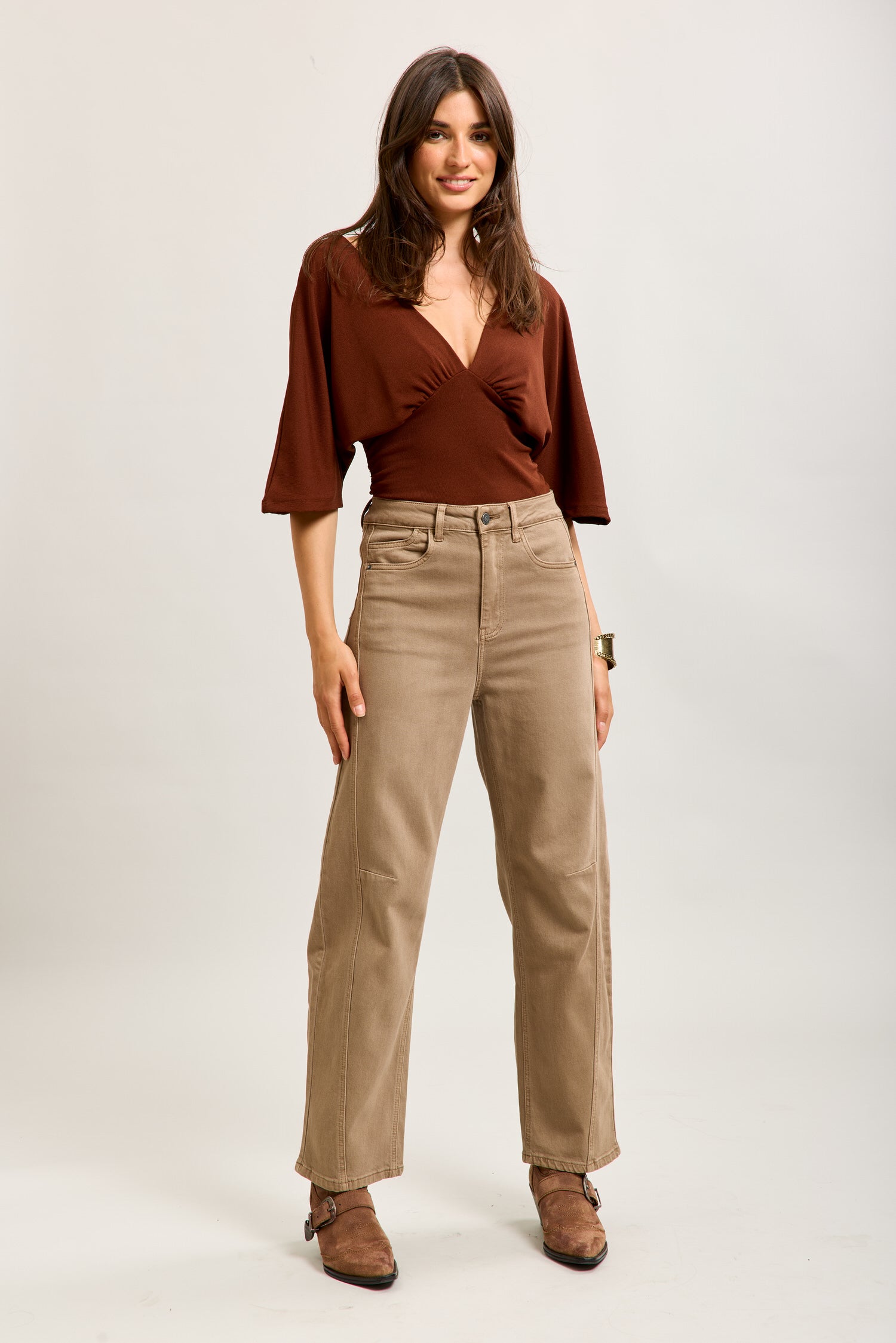 Toxik3 ballon cropped jeansbroek van stretchdenim