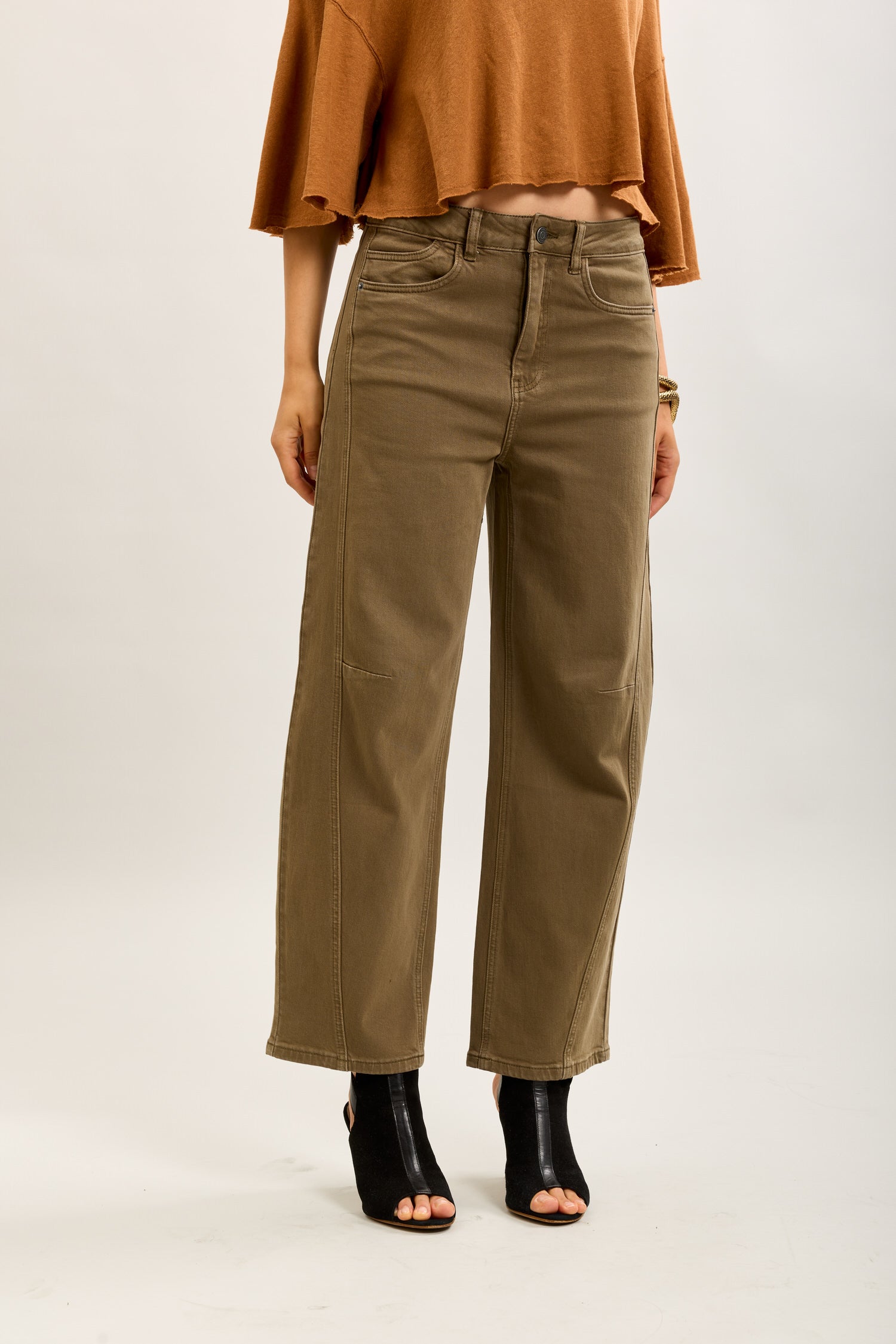Toxik3 ballon cropped jeansbroek van stretchdenim