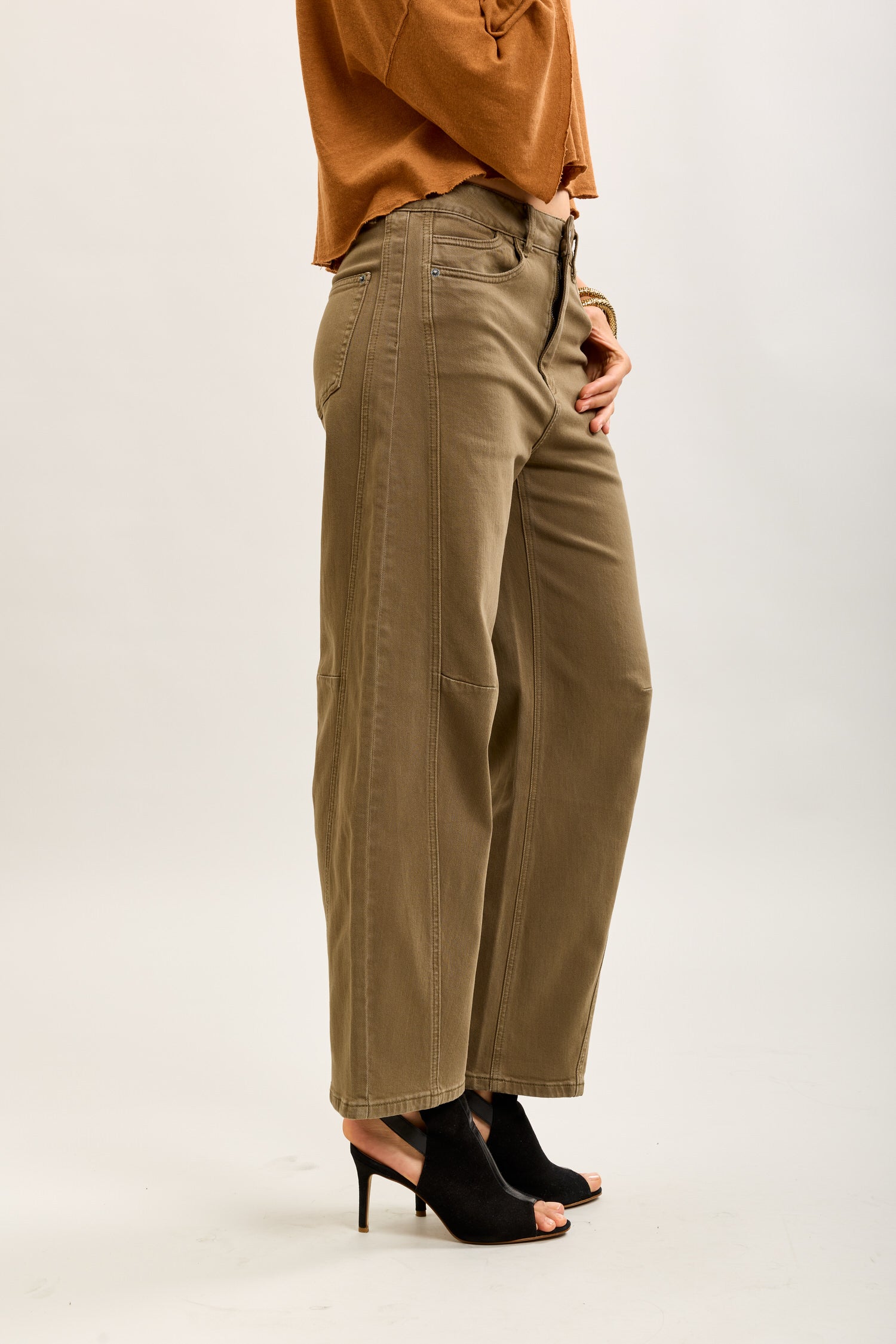 Toxik3 ballon cropped jeansbroek van stretchdenim