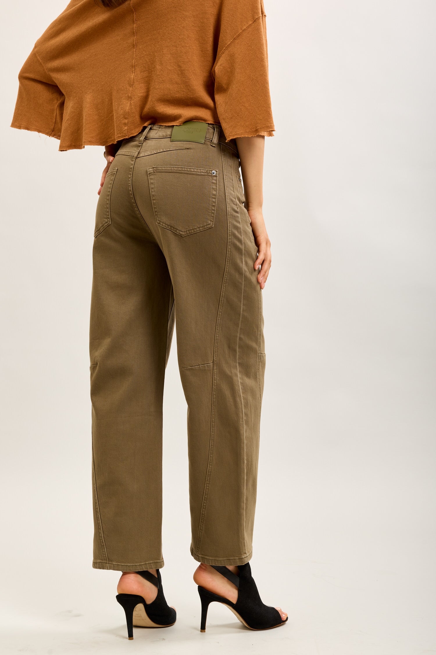 Toxik3 ballon cropped jeansbroek van stretchdenim