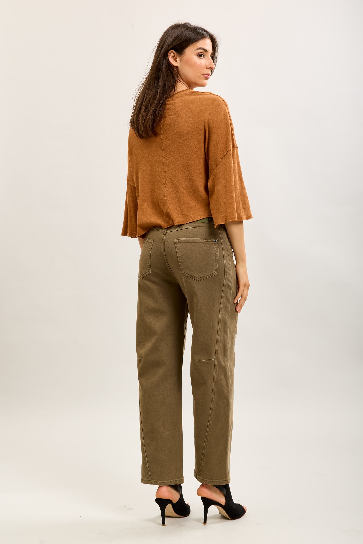 Toxik3 ballon cropped jeansbroek van stretchdenim