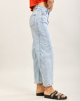 Toxik3 ballon cropped jeansbroek van stretchdenim