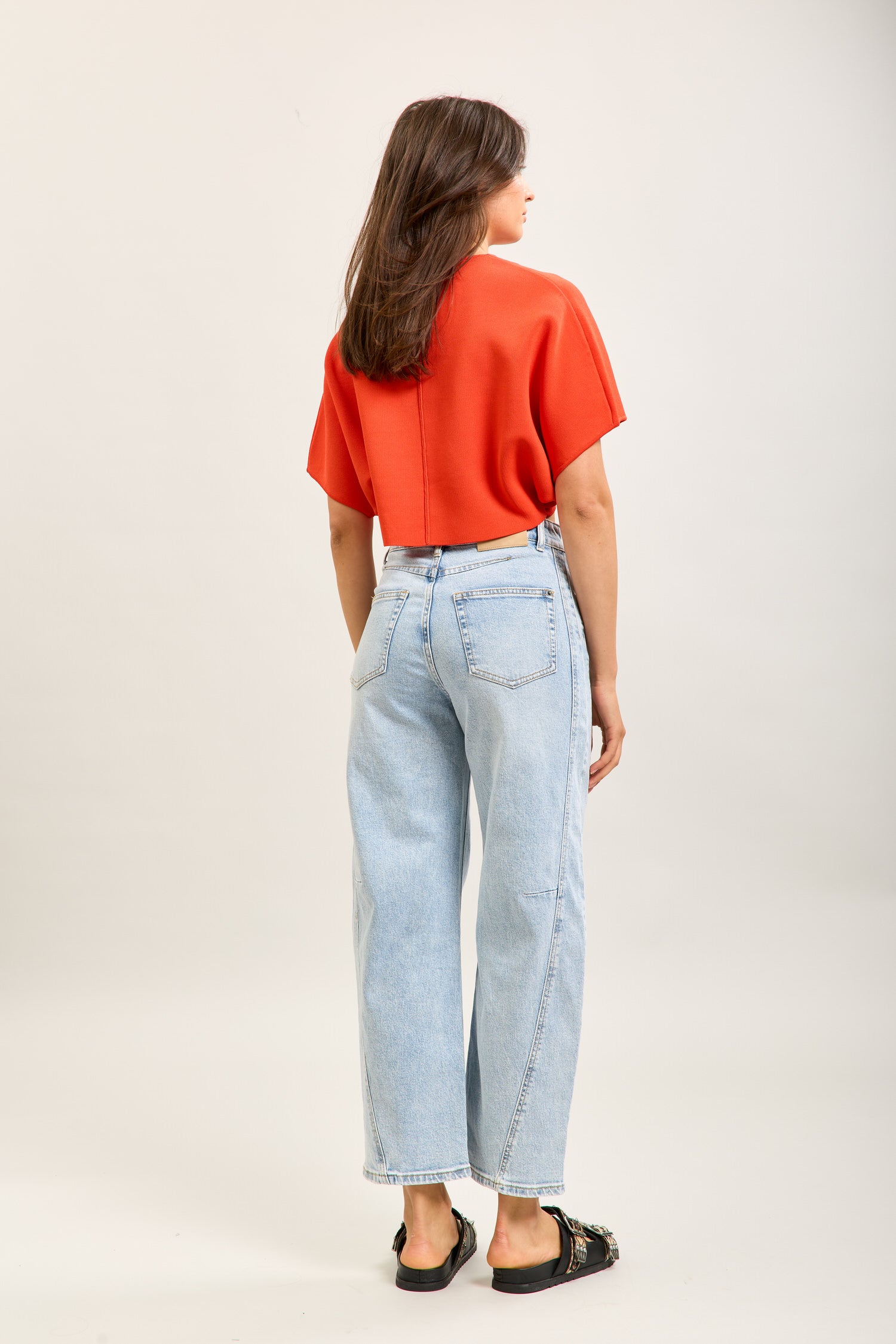 Toxik3 ballon cropped jeansbroek van stretchdenim