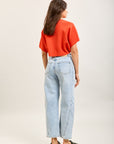 Toxik3 ballon cropped jeansbroek van stretchdenim