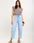 Toxik3 pantalon jean balloon cropped denim stretch