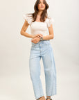 Toxik3 pantalon jean balloon denim imprimé