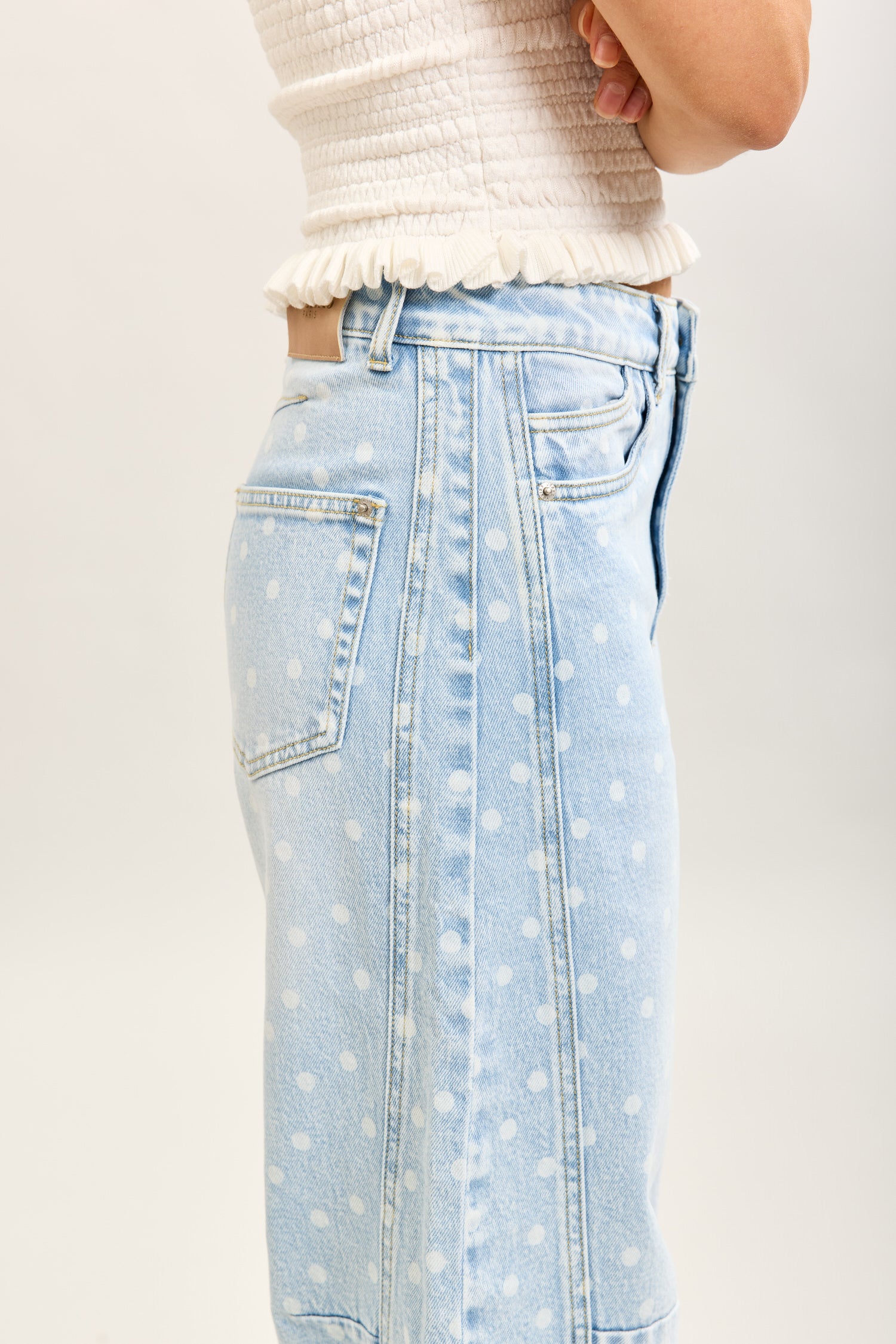 Toxik3 pantalon jean balloon denim imprimé