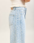 Toxik3 pantalon jean balloon denim imprimé