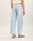 Toxik3 pantalon jean balloon denim imprimé