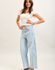 Toxik3 pantalon jean balloon denim imprimé