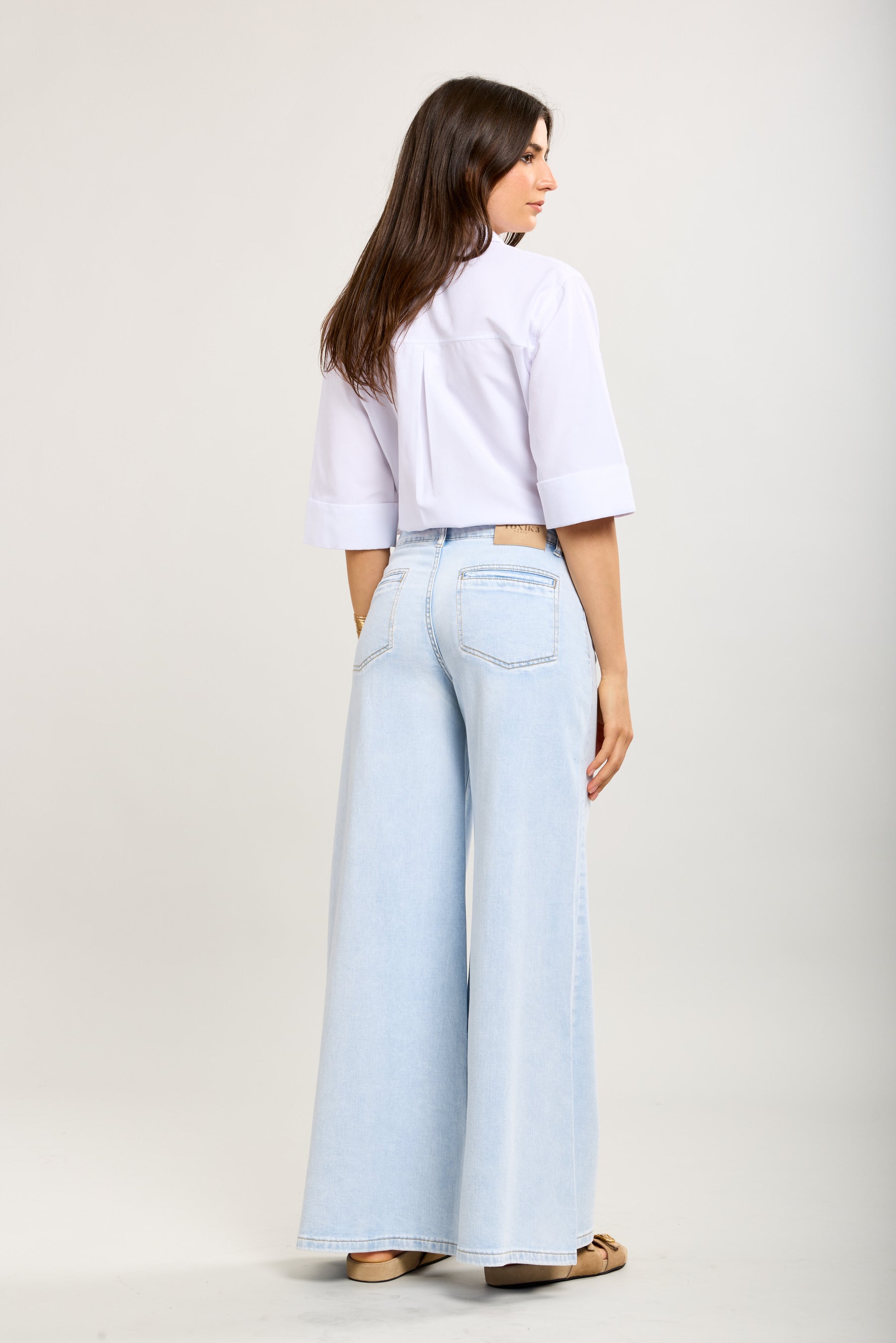 Toxik3 pantalon palazzo extra-wide poches avant boutonnées