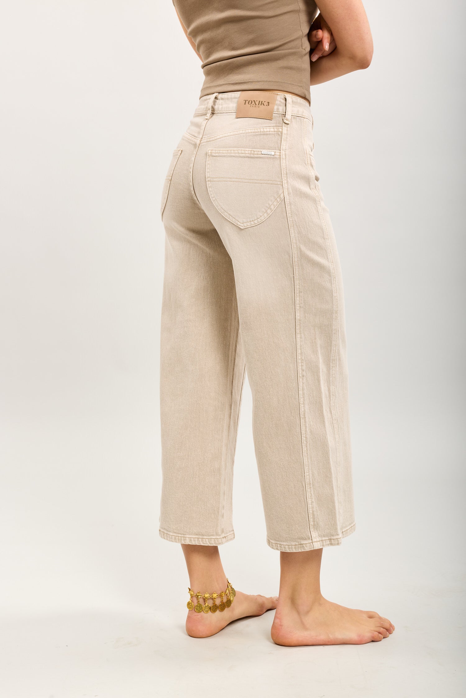 Toxik3 wide cropped stretch denim pants