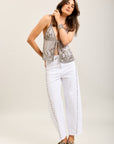 Toxik3 balloon stretch jean pants with stud details
