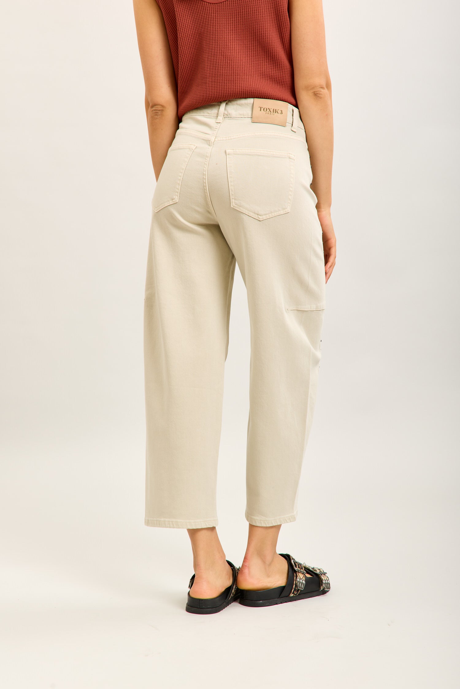 Toxik3 balloon stretch jean pants with stud details