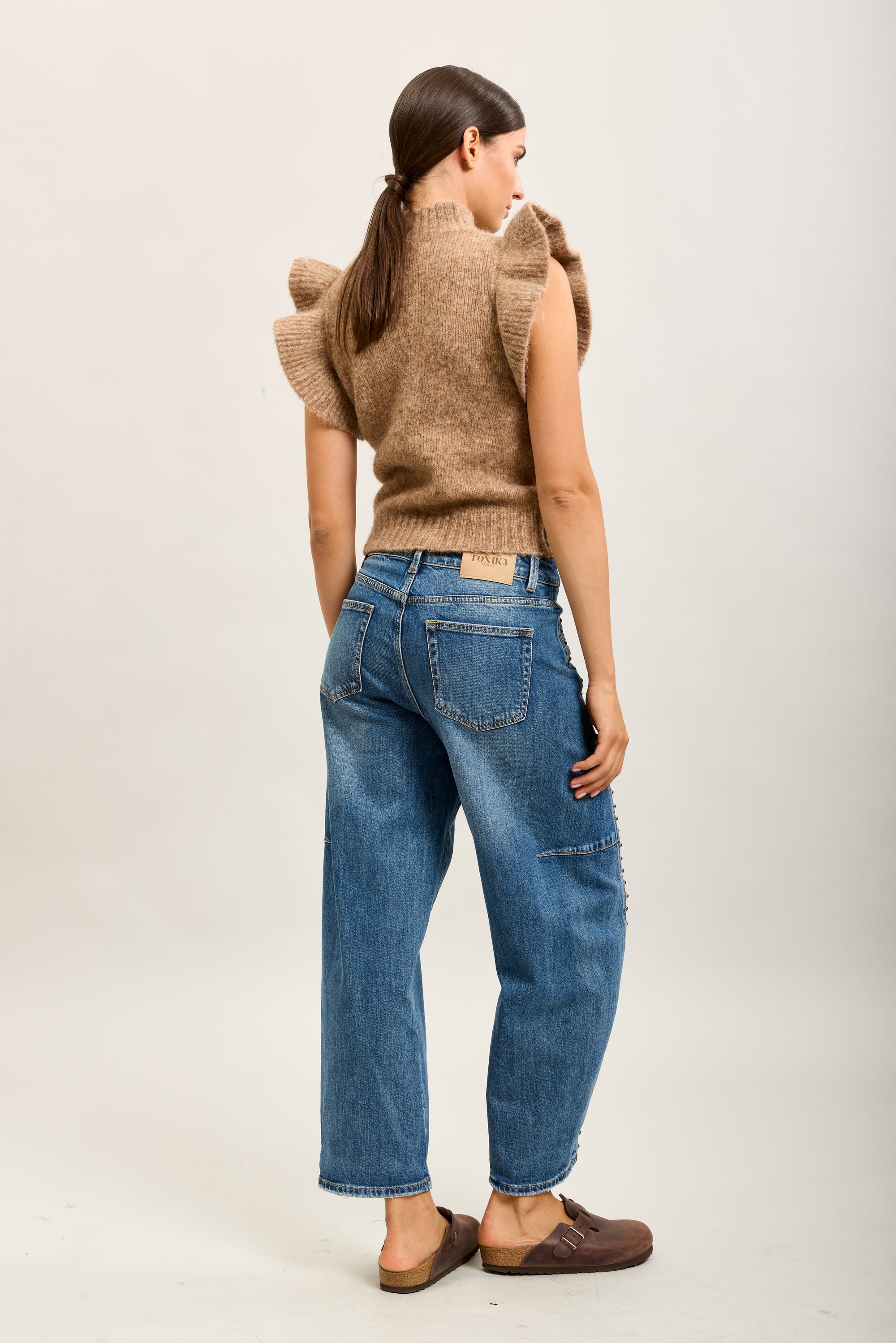 Toxik3 ballonjeansbroek Lyocell studdetails