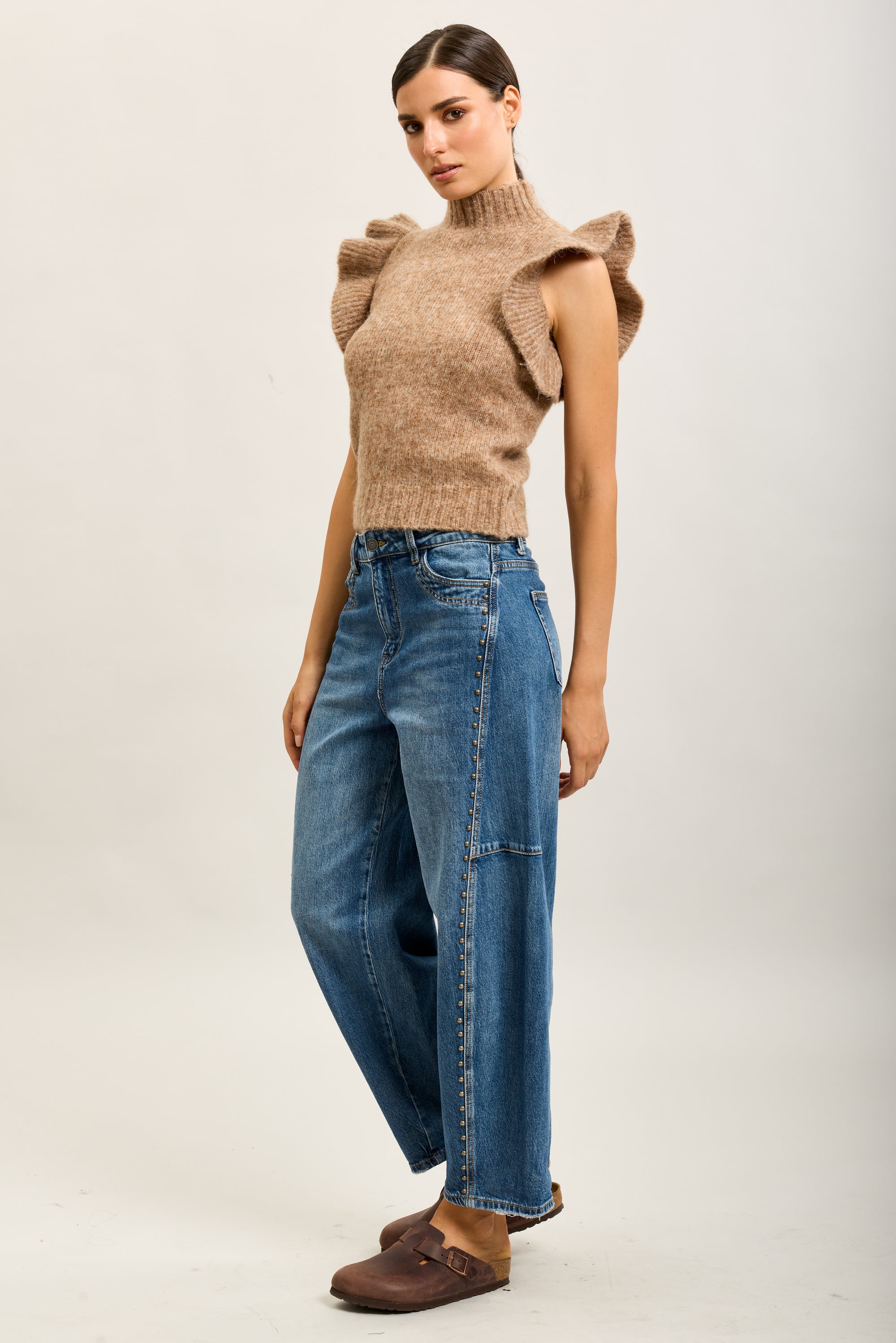 Toxik3 ballonjeansbroek Lyocell studdetails